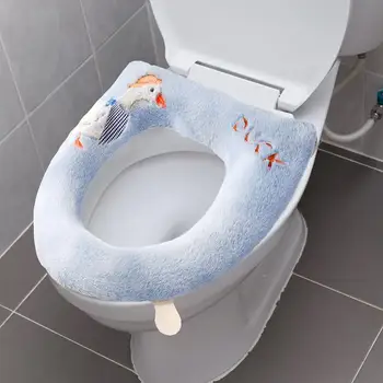 Kacsa WC ülőke huzat hordozható Aranyos fehér kacsa alakú WC párnázott fedél fedél Mosható Vastagabb fürdőszoba Üléshuzat kellékek