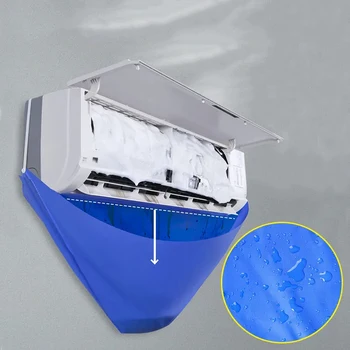 80X40cm Légkondicionáló tisztító burkolat Műtermékvédelem Tisztító fedél Catch Water Bag Cover Tool Háztartási porvédő