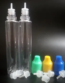 E folyékony palack PET 30 ml-es újratölthető műanyag palack szükséglethegy-csepegtetővel és toll alakú Ejuice palack szabotázsjelző kupakkal