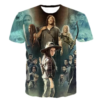 Horror TV sorozat The Walking Dead 3D nyomtatott póló Hip Hop Streetwear póló Férfi póló Summer Fashion Casual Cool póló