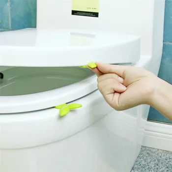 Fogantyú Ülj a WC-n zöld szilikagél WC ülőke bili WC háztartási flipper zöld levelek fedél emelő fürdőszoba