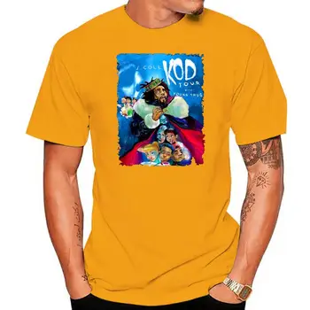 J Cole KOD Tour póló férfi Alkalmi pamut rövid ujjú férfi 100% pamutmintás ingek
