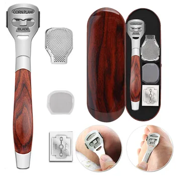 Fa fogantyúcsere szeletek Lábápoló eszköz Callus borotva készletek Halott bőr eltávolító pedikűr reszelő készlet Lábbőr borotva