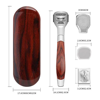 Fa fogantyúcsere szeletek Lábápoló eszköz Callus borotva készletek Halott bőr eltávolító pedikűr reszelő készlet Lábbőr borotva