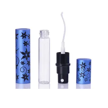 1db 10 ml-es levélmintás parfümös üveg hordozható üvegbélés Kivehető fúvókás spray-palack Kozmetikai adagoló palack üres üveg