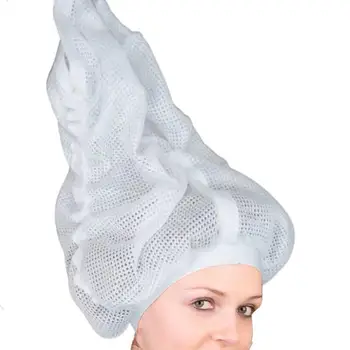 Fehér háló Plopping sapkák Gyorsan száradó hajsapkák Állítható Háló Plopping motorháztetők nőknek Fodrászat Száraz göndör haj kalap