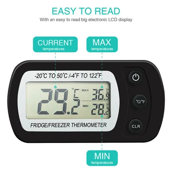 1 ~ 5DBS Elektronikus hőmérő és higrométer Digitális LCD hűtőszekrény hőmérő Háztartási fagyasztó Páratartalom-ellenes hőmérő