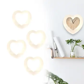 4 darab Fa szív kézműves díszek Multifunkcionális kézművesség Üreges szív medál Szerelmi jel dekoráció