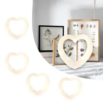 4 darab Fa szív kézműves díszek Multifunkcionális kézművesség Üreges szív medál Szerelmi jel dekoráció