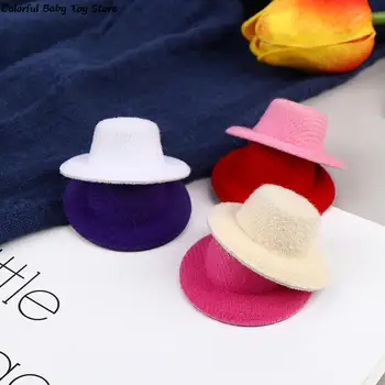 5Pcs 1:12 Babaház miniatűr kalap Mini aranyos babák Kalap babák kiegészítők gyerekeknek játékok ajándék szín véletlenszerű