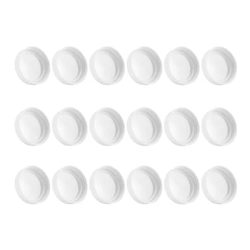 18 Pack műanyag normál szájtégelyfedelek labdához, kerrhez és egyebekhez - élelmiszeripari minőségű fehér műanyag tárolósapkák