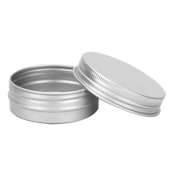 30 ml ezüst kis alumínium kerek ajakbalzsam tárolóedény csavaros kupakkal (96 darabos csomag)