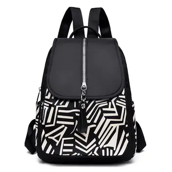 Stílusos Oxford szövet vízálló női fekete táska lopásgátló hátsó zseb utazási hátizsákok női hátizsák táskák