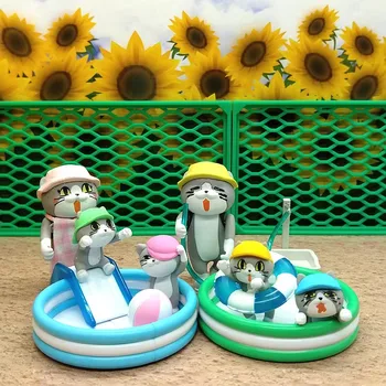 TOYS KABIN Eredeti Kawaii Gashapon figura Aranyos medence Miniatűr tárgyak Kapszula játékok Anime figura baba kiegészítők Ajándék