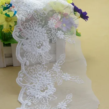 13cm fehér pamut hímzés csipke francia szalagszövet Guipure DIY díszítések lánckötés varrás esküvői ruha kiegészítők#3392