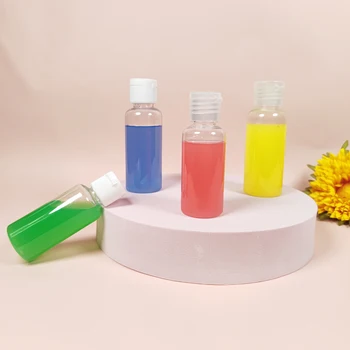 5Db 5-100ML átlátszó műanyag üres palackok utazási méretű palackok flip kupakkal Mintapalack folyadékokhoz Sampon lotion kondicionáló