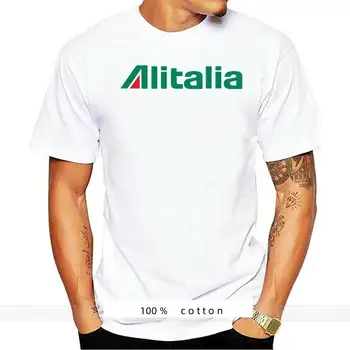 Alitalia Airline Aviation Unisex férfi póló fehér S-5XL pamut póló férfi nyári divat póló Euro méret
