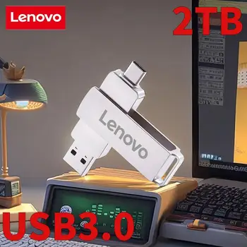 Lenovo 1TB/2TB USB 3.0 flash meghajtó 512GB 256GB Type-C 2 az 1-ben nagy sebességű Pendrive 128GB tárolóeszköz vízálló U Stick PC-hez