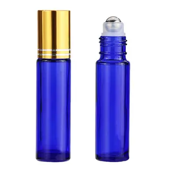 Parfümadagoló újratölthető üveghengeres palackok rozsdamentes acél golyókkal illóolajokhoz Parfüm Utazásbarát