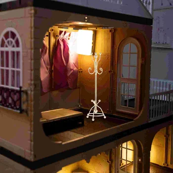 Babaház miniatűr játék ruhafogas Fogas állvány Miniatűr padlókabát állvány ruhaállvány modell