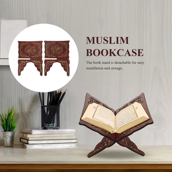 Eid Al-Fitr könyvespolc Iszlám Ramadán díszek Asztallap kijelző állvány Olvasóállvány