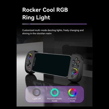 HOT-D8 teleszkópos játékvezérlő RGB Light mobil játékvezérlő 6 tengelyes rezgéssel Android IOS PS3 PS4 kapcsoló PC-hez