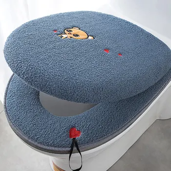  stílusos WC-ülőkehuzat Könnyen tisztítható és telepíthető téli meleg kényelem kényelmes WC-huzat