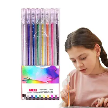 Csillogó zselés tollak színes, ergonomikus gyermek tollkészlet Hordozható tollkészlet kifestőkönyvekhez Iskolai feladatok Tartós tollak