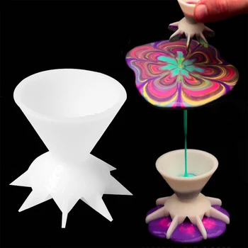 Hasított csészék festéköntéshez Tölcsér Hasított csészék akrilfesték öntéséhez Virágmintás festék öntéséhez Újrafelhasználható