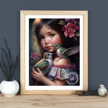 Gyönyörű lány DIY AB gyémánt festmény hímzés fantázia Aranyos állat keresztöltés mozaik lakberendezés Gyermek ajándék 2023 Új
