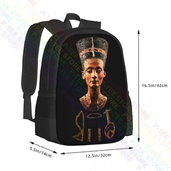 Nefertiti Egyiptom Múmia SethBackpack nagy kapacitású hátizsák bevásárlótáska