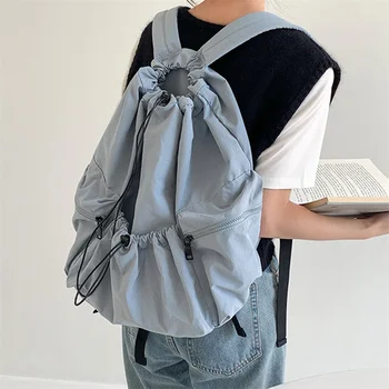 Sokoldalú és könnyű Ruched női férfi utazási diáktáska Fiú lány főiskolai hátizsák divat iskolatáska laptop női táskák