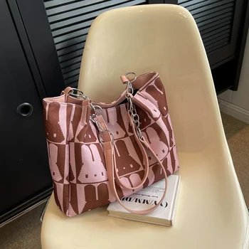 Sokoldalú táska nőknek Luxus designer kézitáskák és pénztárca 2023 Új vászon rajzfilm avatar nyomtatás színes kontraszt Mdeium