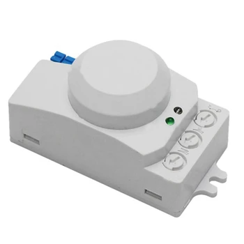 3X 5.8Ghz HF rendszer LED mikrohullámú 360 fokos mozgásérzékelő fénykapcsoló testmozgás-érzékelő, fehér