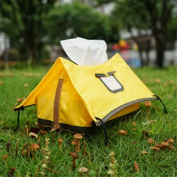 1db Kreatív sátor alakú szövettok Függő PE bőr vízálló WC-papírtartó Horog Fürdőszoba Autó Camping Kültéri hordozható