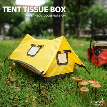 1db Kreatív sátor alakú szövettok Függő PE bőr vízálló WC-papírtartó Horog Fürdőszoba Autó Camping Kültéri hordozható
