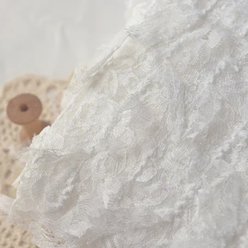 Kiváló minőségű hálószövet Tejfehér törött virágok tissu dekoráció esküvői ruha kis ajándékruházat fejdísz szövetek
