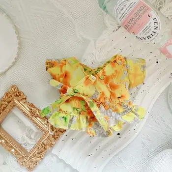 Szép tavaszi nyári ruhák Kiegészítők szövet Divat baba ruhák Nyomtatott dekorációs baba szoknya 20cm pamut baba