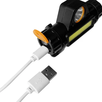 LED fényszóró USB újratölthető fényszóró zseblámpa teljesítményjelzővel Mágneses farok vízálló motorkerékpár horgászlámpa