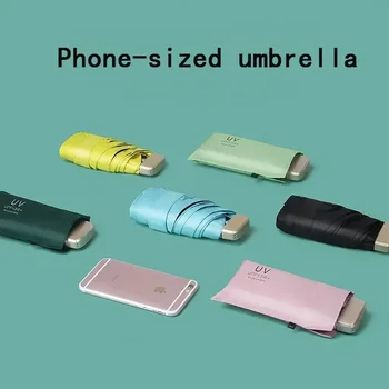 Kis Uv esernyő Mini vinil védelem Napernyő és ultraibolya divat hordozható zsebnap