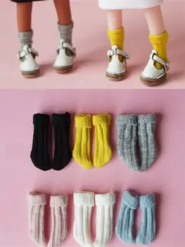 1 Pár cérnás zokni rugalmas aranyos zokni blyth-hoz 1/6 baba ob11 1/12 BJD babák kiegészítők ruhák babákhoz cukorka színű zokni