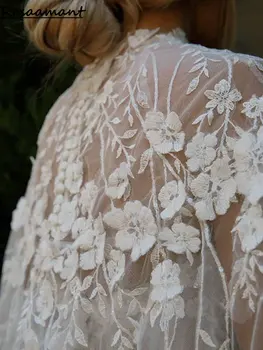 Bájos 3D virágok ujjatlan sellő esküvői ruhák Cape Sweetheart rátétekkel Csipke vidéki menyasszonyi ruhák