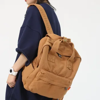 Mosható vászonból készült régi vintage hátizsák Egyszerű szabadidő Uniszex kézi hátizsák diák iskolatáska