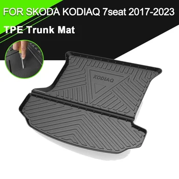 Autó hátsó csomagtartótakaró szőnyeg Skoda Kodiaq 7 üléseshez 2017-2023 TPE vízálló csúszásmentes gumi rakománybélés tartozékok