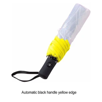 Műanyag automata esernyő Könnyen tisztítható kültéri védelem vízálló gyorsan száradó összecsukható esernyő