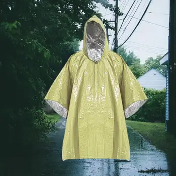 Vészhelyzeti eső poncsó termikus Mylar űrtakaró sürgősségi takaró esőkabát kabát uniszex felnőttek számára utazás szabadtéri túlélés