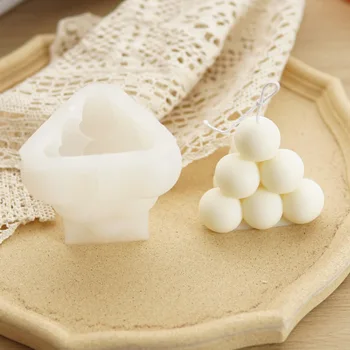 Háromszög labda piramis hab mágikus labda szilikon forma DIY illatos gyertya vakolat cseppek ragasztó szójaviasz kézzel készített szappan dekoratív labda