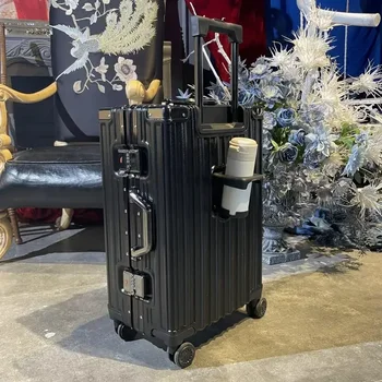 20 22 24 26 28 hüvelykes bőrönd ötvözet Uniszex divatkocsi tok univerzális poggyász Férfi női utazási ajánlatok kerekekkel