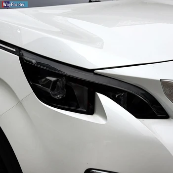 Autó fényszóró védőfólia Fényszóró helyreállítás átlátszó fekete TPU matrica Peugeot 5008 2018 2019 2020 tartozékokhoz