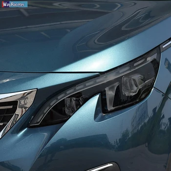 Autó fényszóró védőfólia Fényszóró helyreállítás átlátszó fekete TPU matrica Peugeot 5008 2018 2019 2020 tartozékokhoz